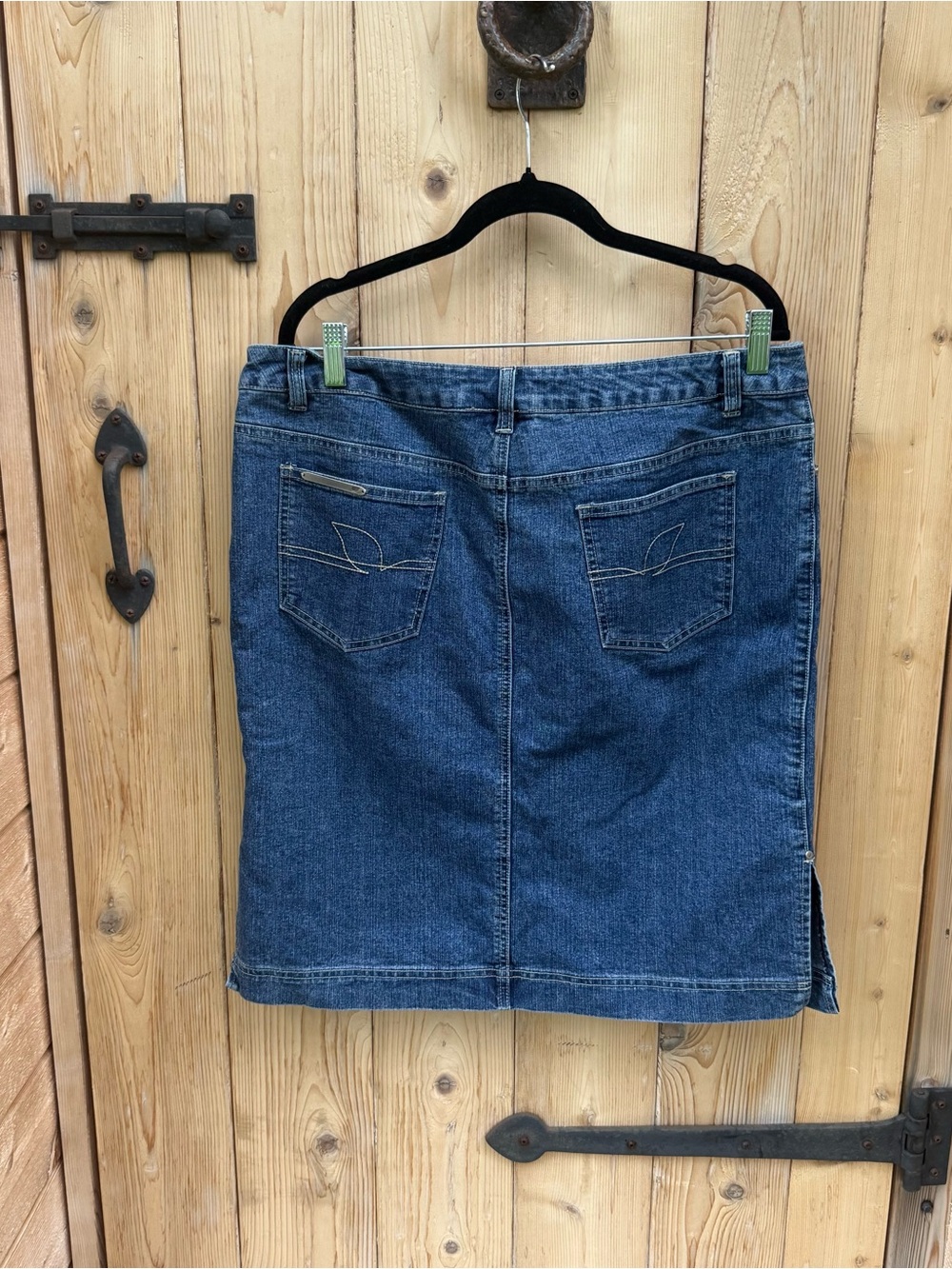 Cotton Ginny Denim Skirt Size 13 Light Blue Stretchy Jean Skirt Vintage - Picture 4 of 8